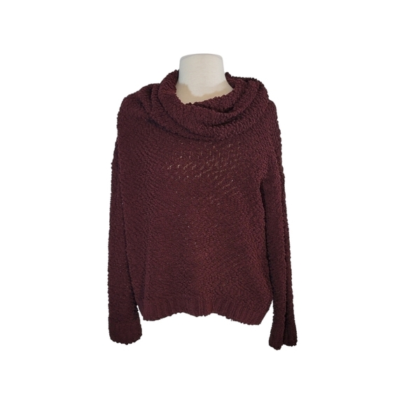 Altar'd State Maroon Cowl Neck Oversized Sweater - Picture 1 of 6